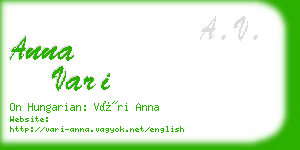 anna vari business card